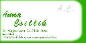 anna csillik business card